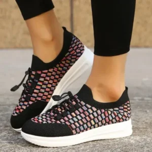 Techtreezone Women Fashion Fly Knit Breathable Fashion Sneakers