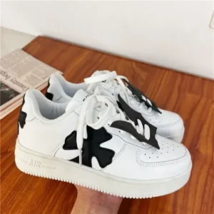 Techtreezone Women Fashion Round Toe Cross Platform Sneakers