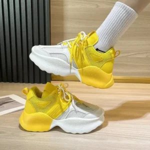 Techtreezone Women Fashion Gradient Mesh Breathable Sneakers