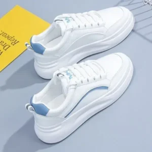 Techtreezone Women Fashion Round Toe Lace-Up Sneakers