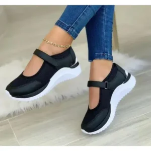 Techtreezone Casual Velcro Platform Plus Size Mesh Sneakers