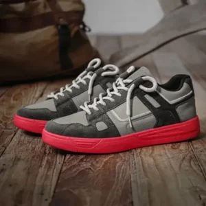 Techtreezone Men'S Retro Pu Stitching Sneakers