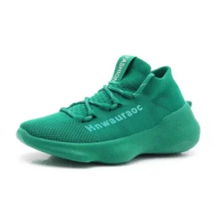 Techtreezone Couple Fashion Lace Up Design Knitted Mesh Breathable Sneakers