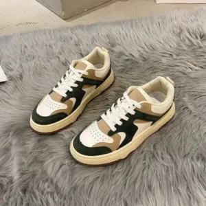 Techtreezone Women Fashion Lace Up Design Color Blocking Sneakers