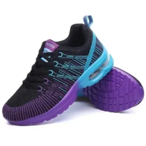 Techtreezone Women Fashion Casual Lace Up Design Mesh Breathable Air Cushion Shock Absorbing Sneakers