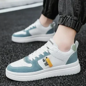 Techtreezone Men Fashion Color Matching Low Top Sneakers