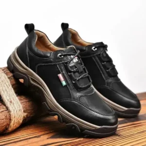 Techtreezone Men Fashion Breathable Pu Boarded Sneakers