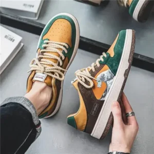 Techtreezone Men Fashion Breathable Color Matching Casual Sneakers