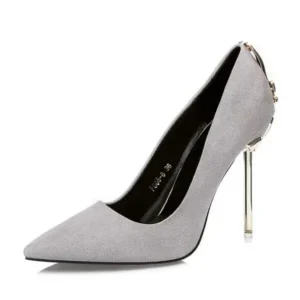 Techtreezone Women Sexy Metal Heel Pointed-Toe High Heels Shoes