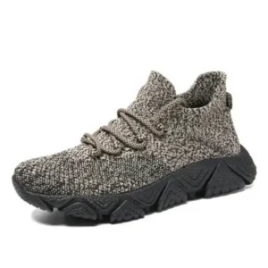 Techtreezone Men Fashion Solid Color Woven Breathable Sneakers