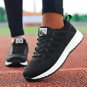 Techtreezone Women Casual Lace-Up Design Mesh Breathable Sneakers