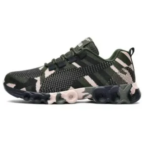 Techtreezone Couple Casual Camouflage Pattern Lace Up Design Breathable Sneakers