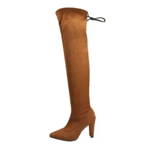 Techtreezone Women Fashion Plus Size Solid Color Over The Knee Boots