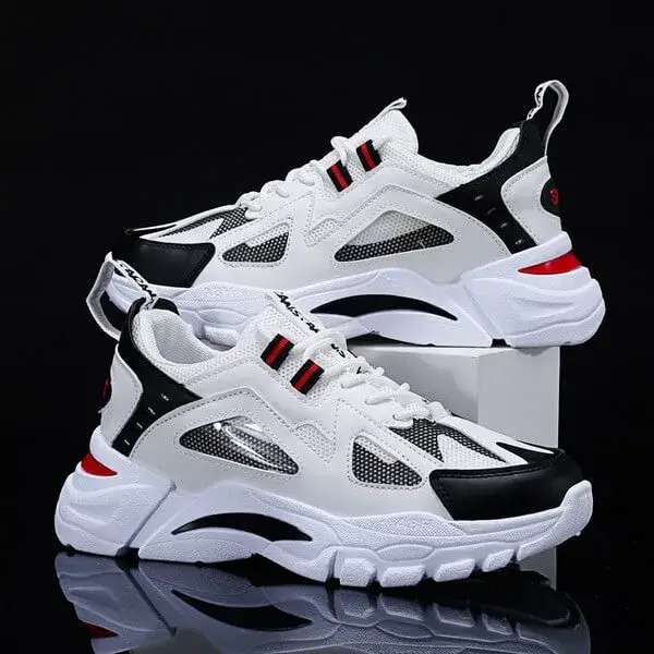 Techtreezone Men Spring Autumn Fashion Casual Colorblock Mesh Cloth Breathable Lightweight Rubber Platform Shoes Sneakers