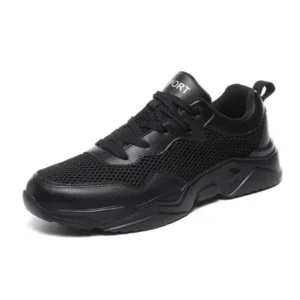 Techtreezone Men Fashion Pu Mesh Breathable Sneakers