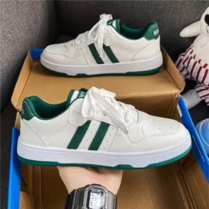 Techtreezone Men'S Fashion Breathable Pu Low Top Sneakers