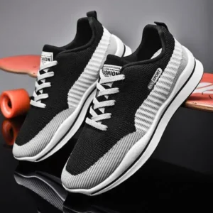 Techtreezone Men'S Casual Color-Block Mesh Breathable Soft-Soled Sneakers