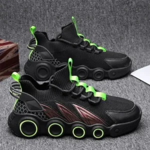 Techtreezone Men Spring Autumn Fashion Casual Mesh Cloth Breathable Gradient Rubber Platform Shoes High Top Sneakers