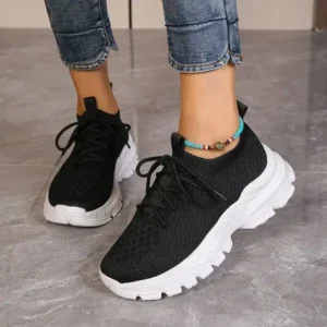 Techtreezone Women Fashionable Thick-Soles Breathable Sneakers