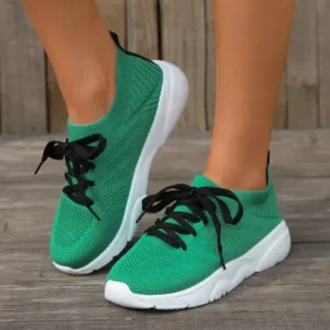 Techtreezone Women Fashion Casual Fly-Woven Breathable Sneakers