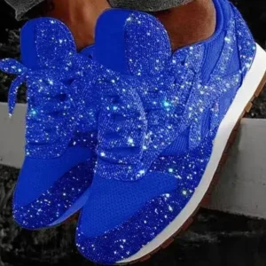 Techtreezone Sequin Lace-Up Sneaker Shoes