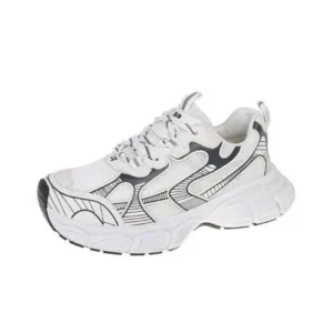 Techtreezone Women Fashion Distinctive Color Changing Lace-Up Comfortable Breathable Thick-Soled Sneakers