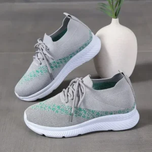 Techtreezone Women Fashion Casual Plus Size Mesh Breathable Lace-Up Sneakers