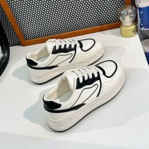 Techtreezone Women Fashion Platform Lace-Up Sneakers