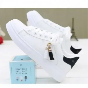 Techtreezone Women Fashion Flat Solid Color Lace-Up Sneakers