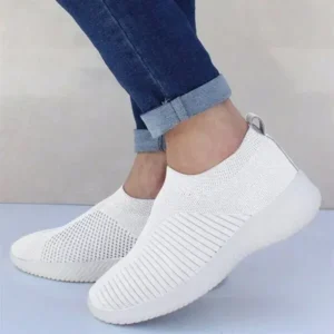 Techtreezone Women Fashion Fly Woven Breathable Sneakers