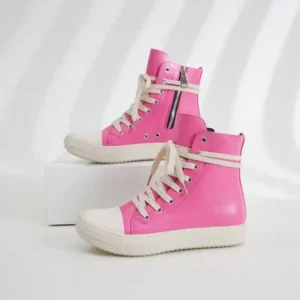 Techtreezone Women Fashion Rose Faux Leather High Top Shoes