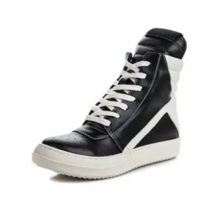 Techtreezone Women Fashion Casual Black White Inverted Triangle High Top Shoes