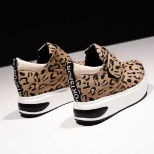 Techtreezone Women Fashion Wedge Leopard Leopard Sneakers