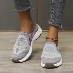 Techtreezone Women Fashion Fly Knit Casual Colorblock Flat Sneakers