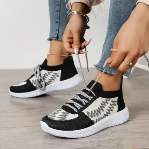 Techtreezone Women Fashion Color Block Mesh Platform Sneakers