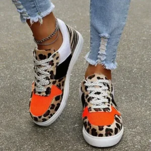 Techtreezone Fashionable Round Toe Lace-Up Sneakers