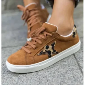 Techtreezone Women Fashion Round Toe Lace-Up Canvas Sneakers